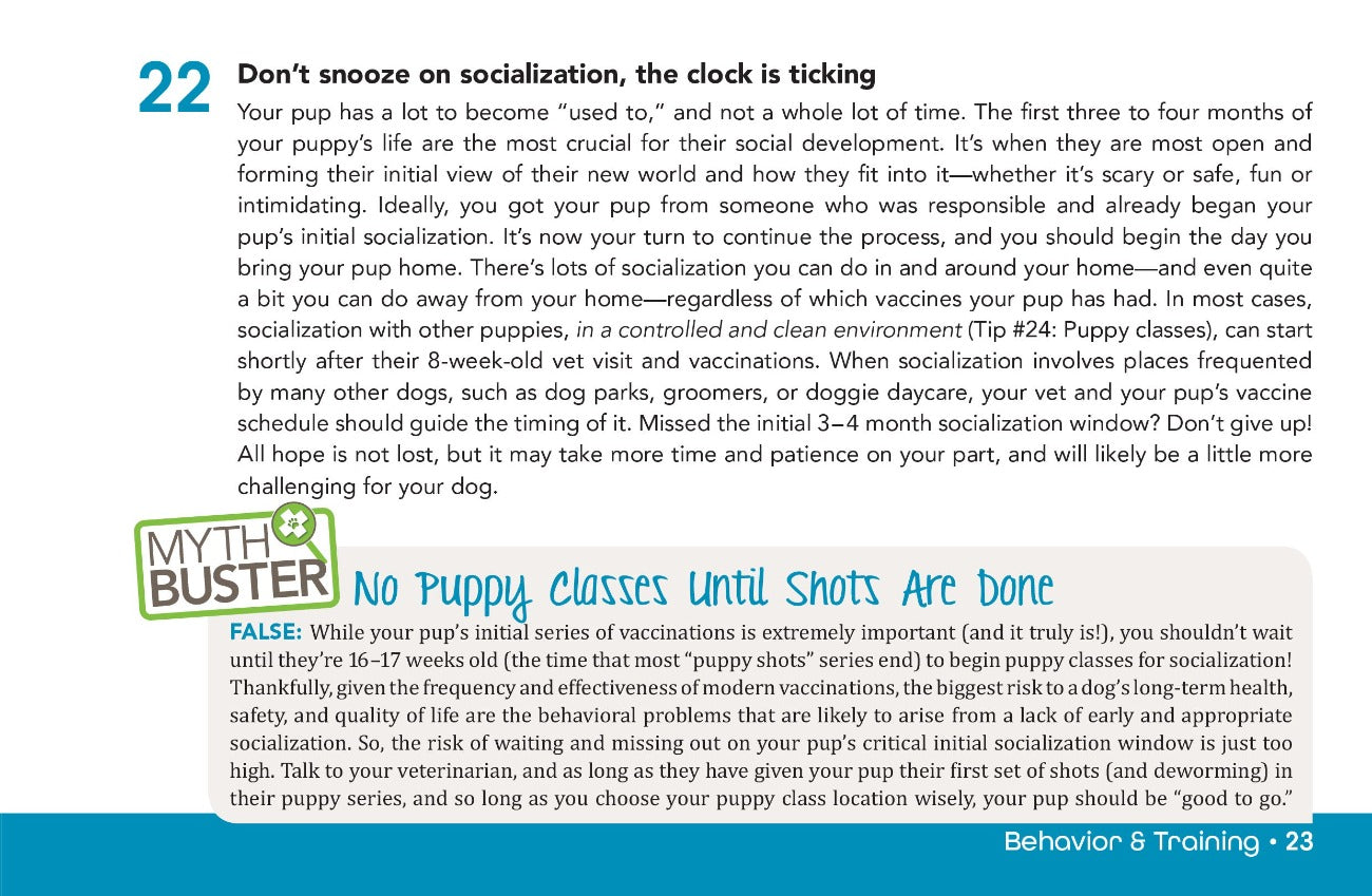 Socializing your puppy - Dog training and behavior tips book