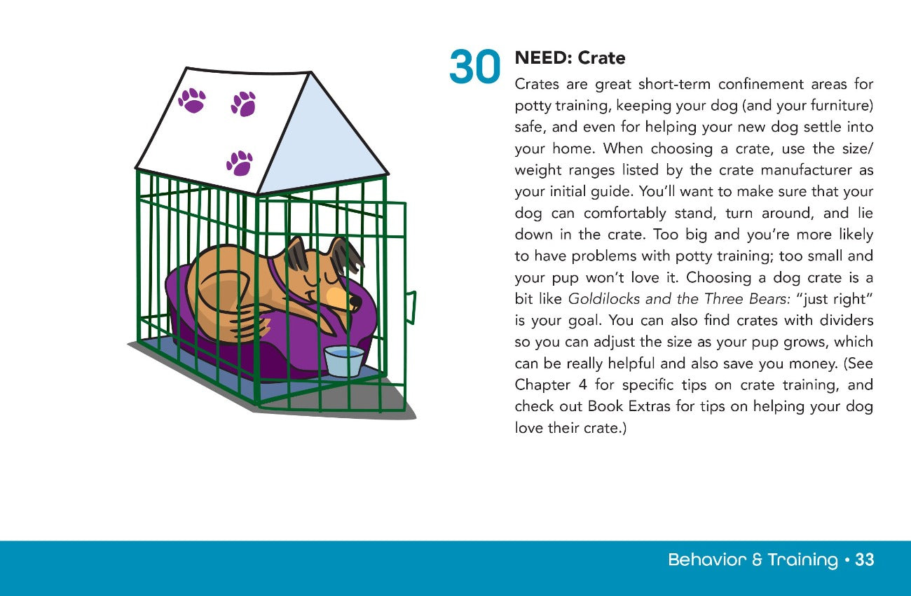 the importance of a dog crate - Dog training and behavior tips book